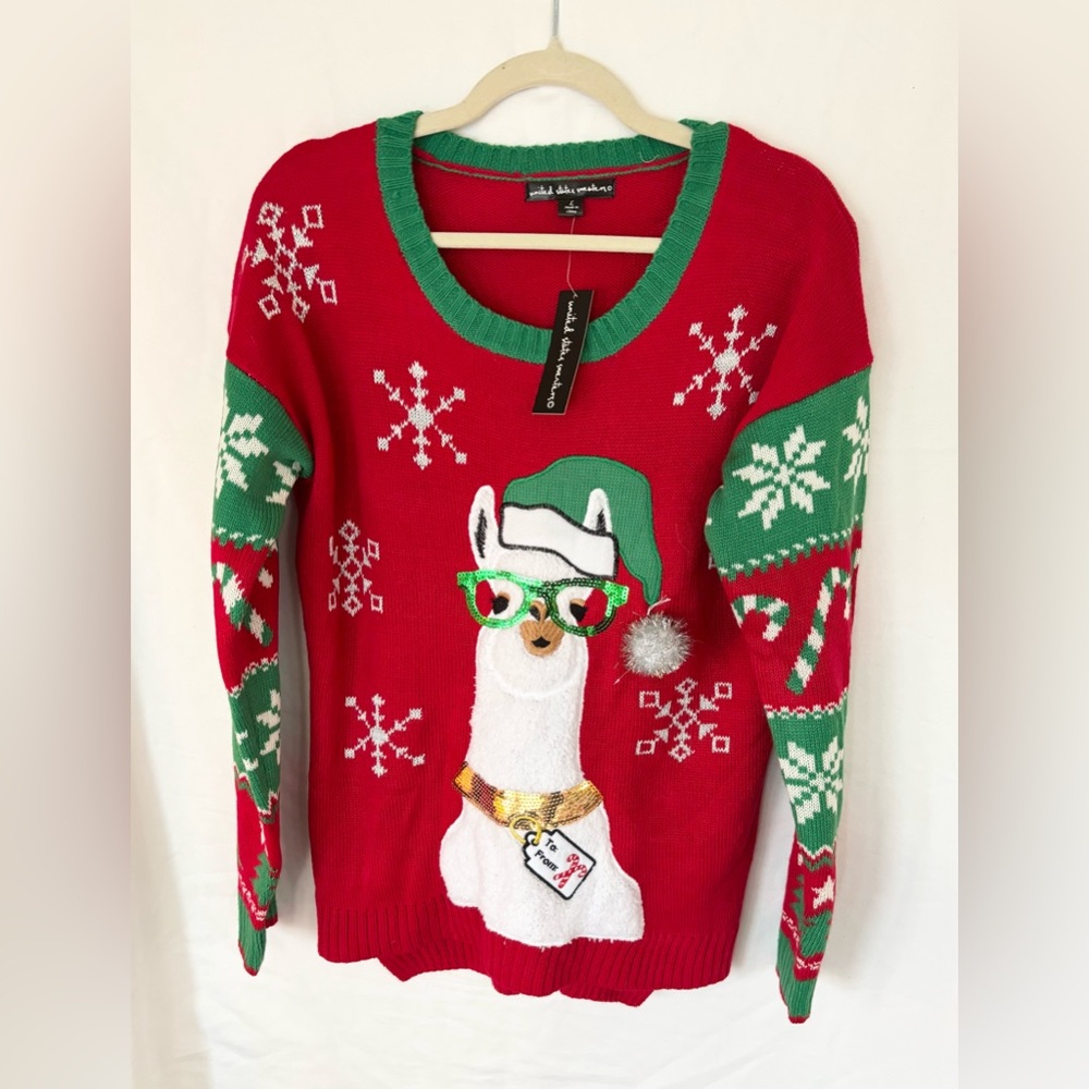United States Sweaters HOLIDAY Llama Sweater LARGE